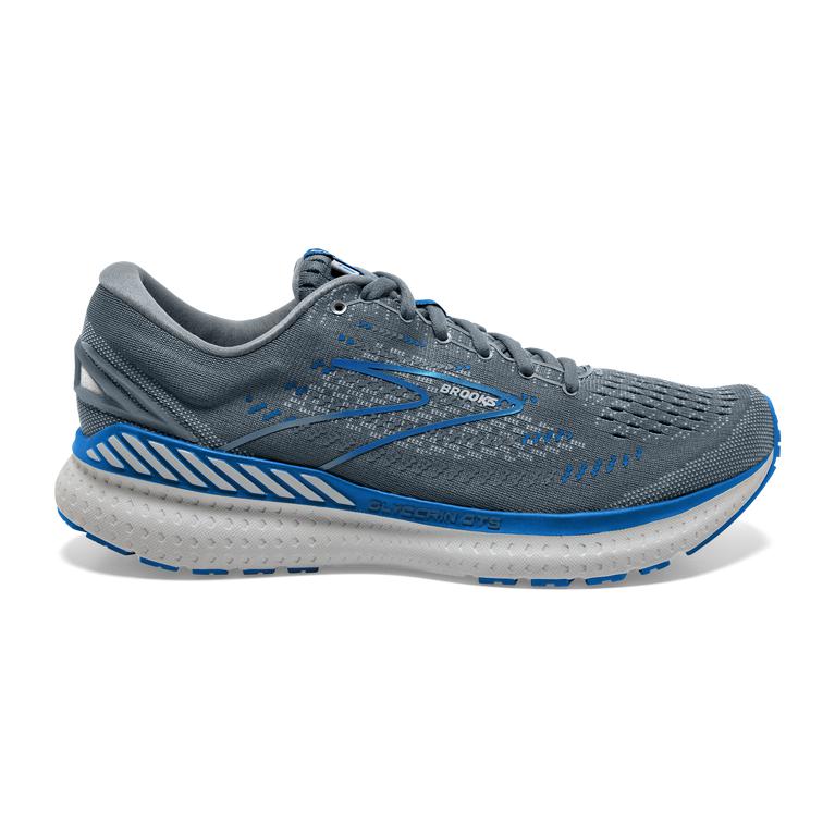 Brooks Glycerin Gts 19 - Mens Max Cushion Road Running Shoes - Quarry/Grey/Dark Blue (93204DXVH)